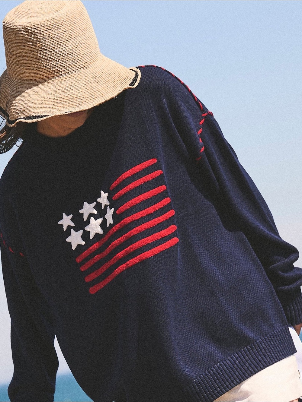 Ellsworth + Ivey- Riley Crew - American Flag in Navy